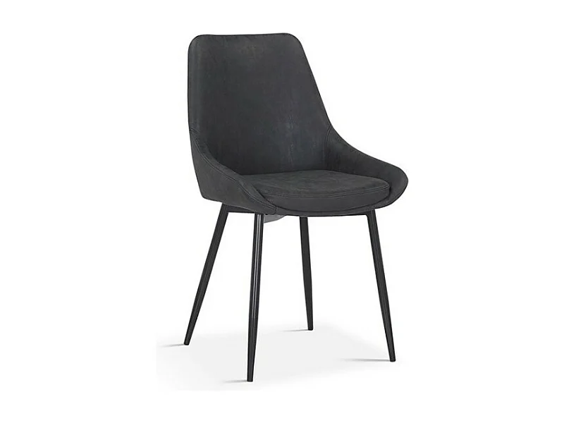 Silla MICRA PU Gris oscuro, dimensiones: H86 x L49 x P61 cm, ideal para un salón de prestigio.