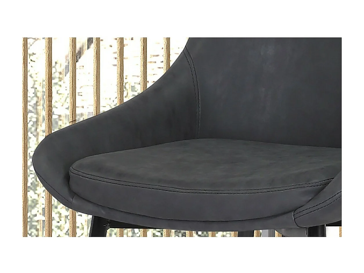 Sedia MICRA PU Grigio scuro, dimensioni: H86 x L49 x P61 cm, ideale per un soggiorno prestigioso.