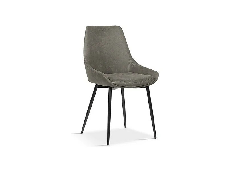 Sedia MICRA PU in microfibra grigia, dimensioni: H86 x L49 x P61 cm, ideale per un salotto prestigioso.