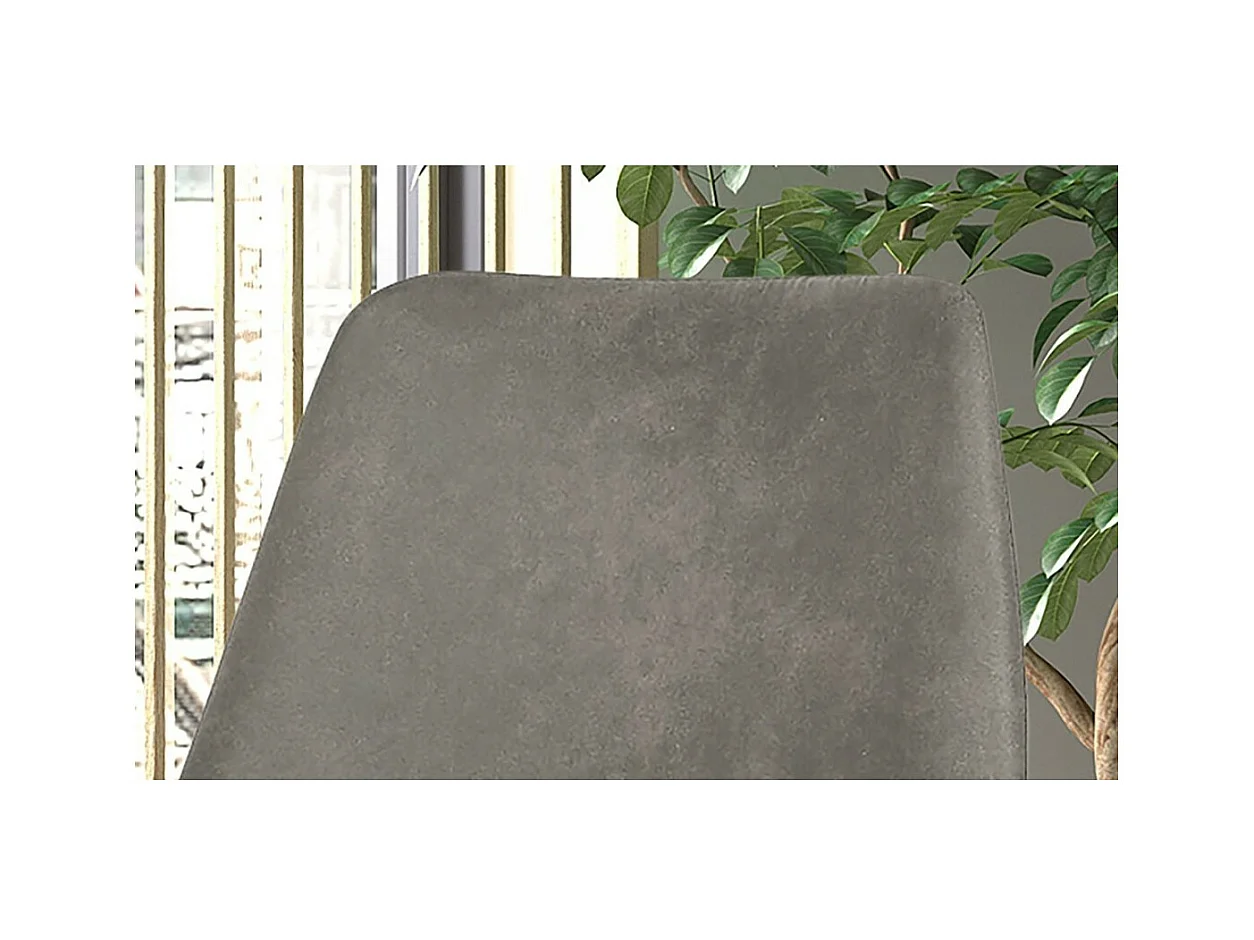 Sedia MICRA PU in microfibra grigia, dimensioni: H86 x L49 x P61 cm, ideale per un salotto prestigioso.