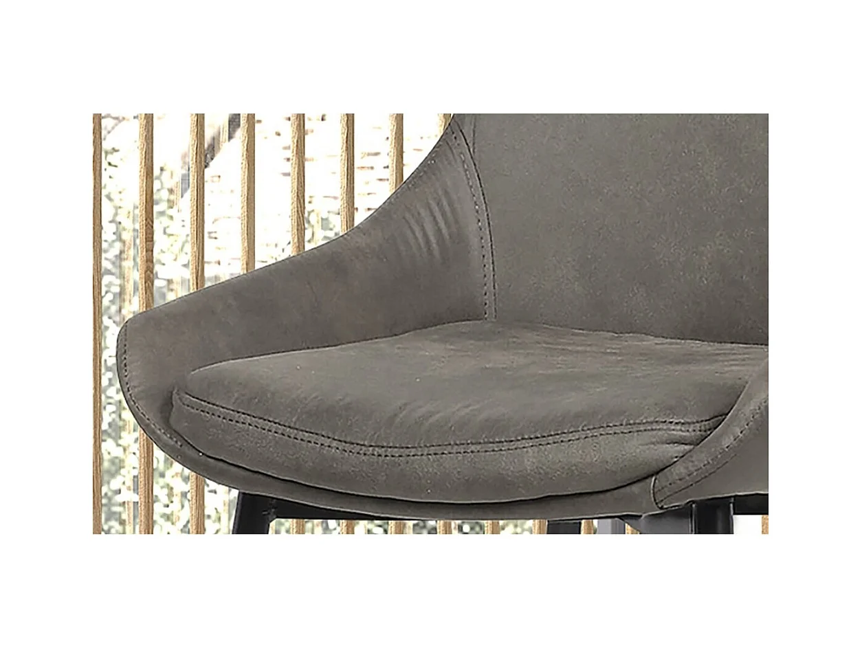 Sedia MICRA PU in microfibra grigia, dimensioni: H86 x L49 x P61 cm, ideale per un salotto prestigioso.