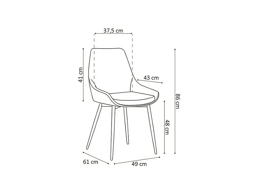 Sedia MICRA PU in microfibra grigia, dimensioni: H86 x L49 x P61 cm, ideale per un salotto prestigioso.
