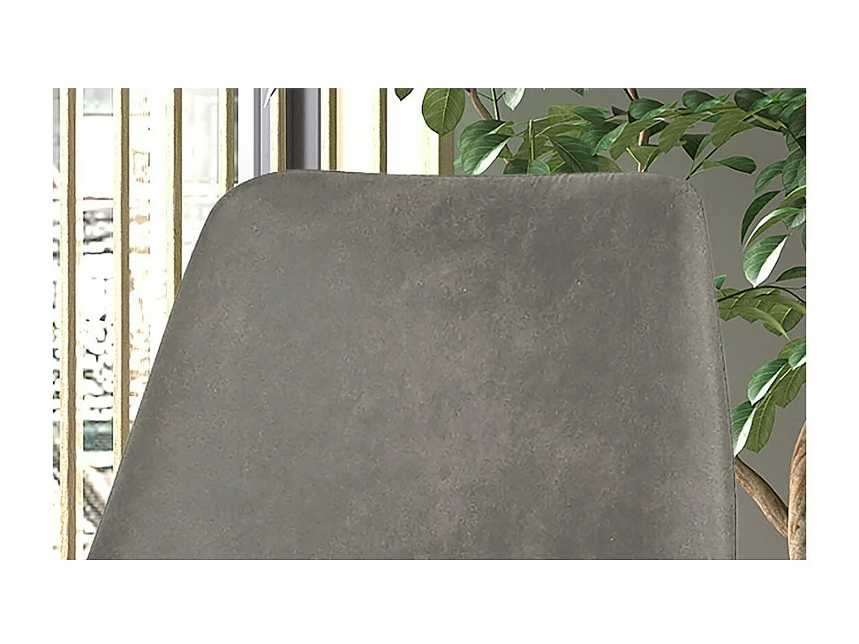 Chaise MICRA – PU microfibre gris – Pieds métal noir – H86 x L49 x P61 cm