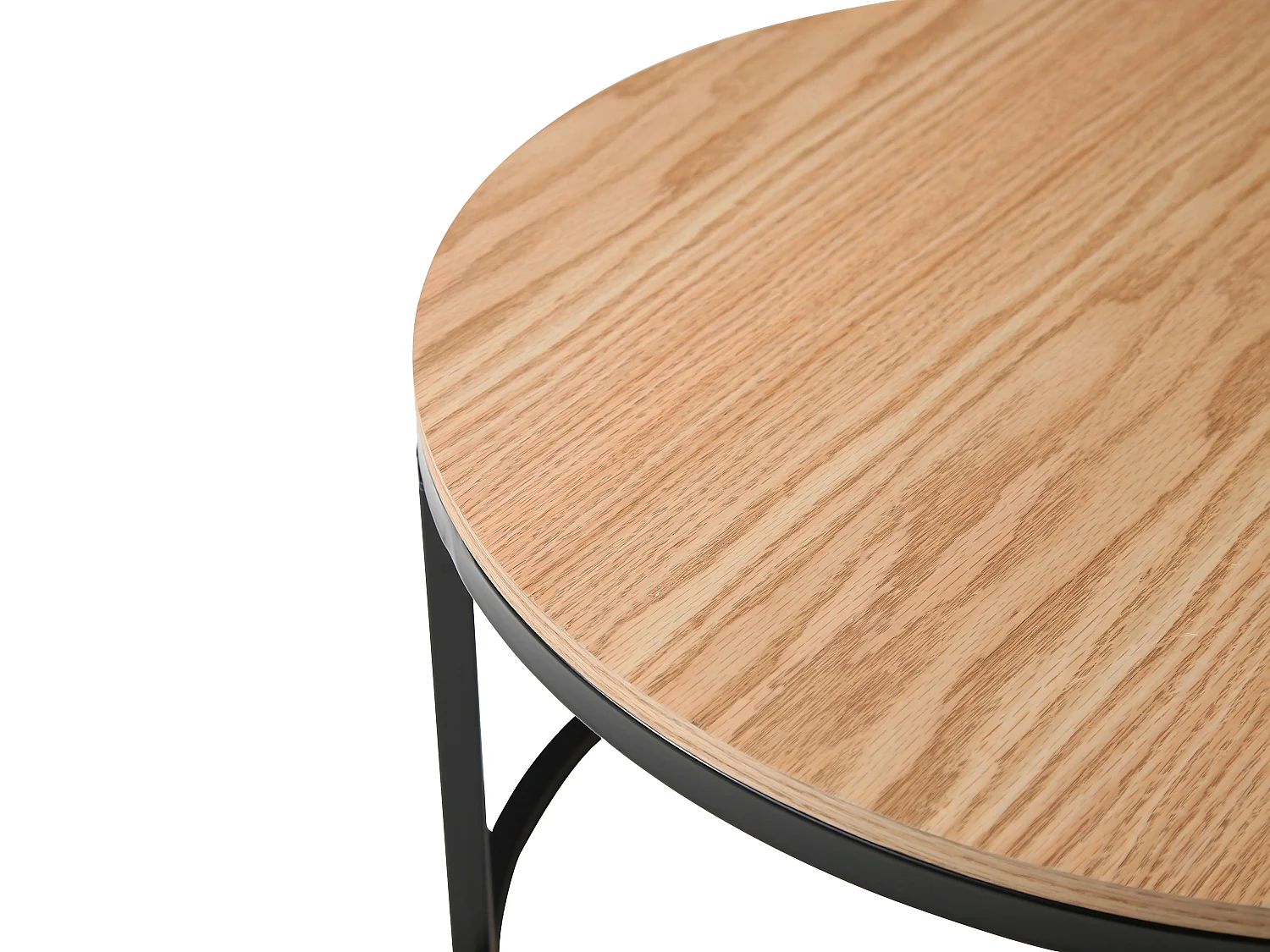 Couchtisch 2er-Set - MDF, Sicherheitsglas & schwarzes Metall - Transparent & Holzfarben - REMINA von Pascal MORABITO