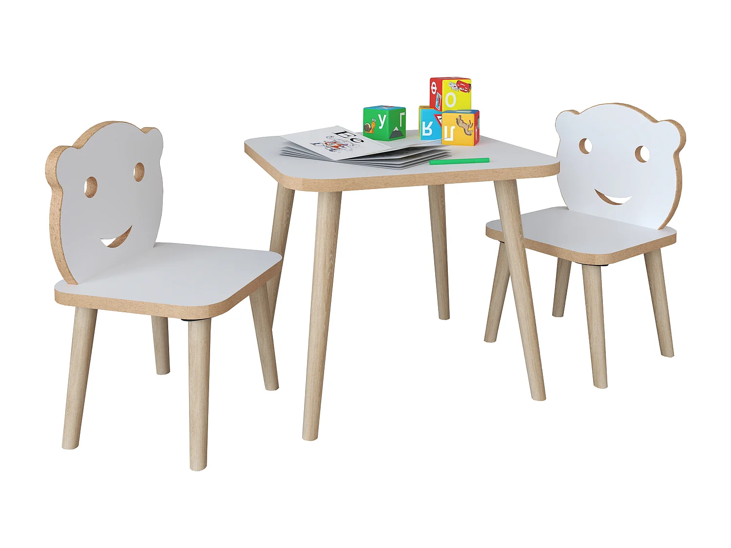 3tlg. Sitzgruppe Kinder Kindermöbel Tisch Stuhl