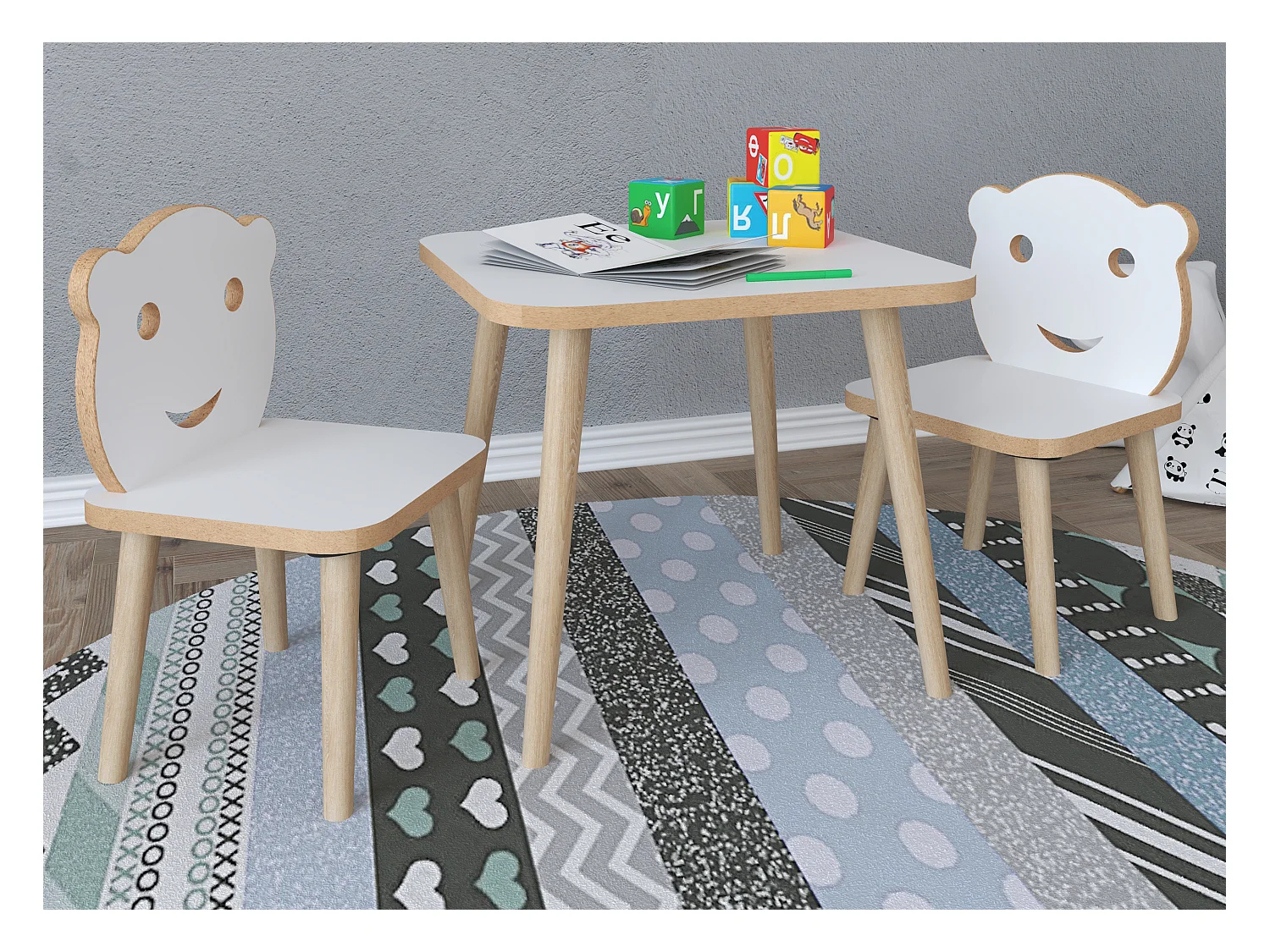 Mesa auxiliar y mesa de centro LiLuLa Blanco AL. 52 x AN. 110 x P. 50 cm