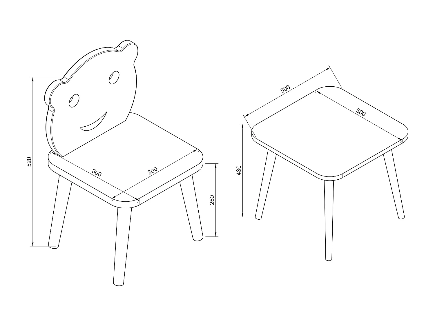 3tlg. Sitzgruppe Kinder Kindermöbel Tisch Stuhl