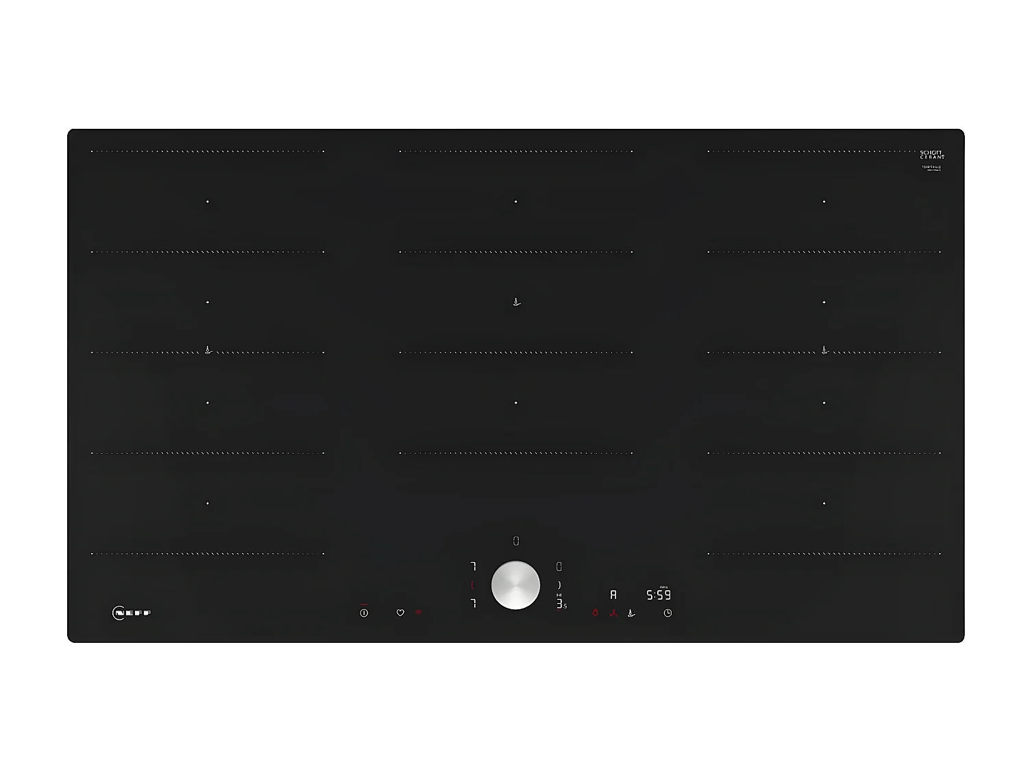 Neff Table de cuisson induction 90cm 5 feux 1100w noir - T69PTX4L0