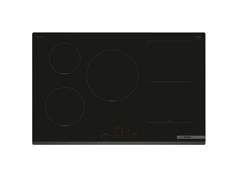 Table induction grande largeur BOSCH - 5 foyers - L80 x P52 cm - PVW831HC1E