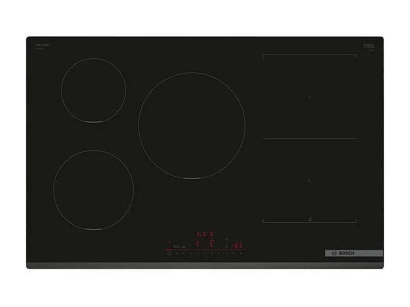 Table induction grande largeur BOSCH - 5 foyers - L80 x P52 cm - PVW831HC1E
