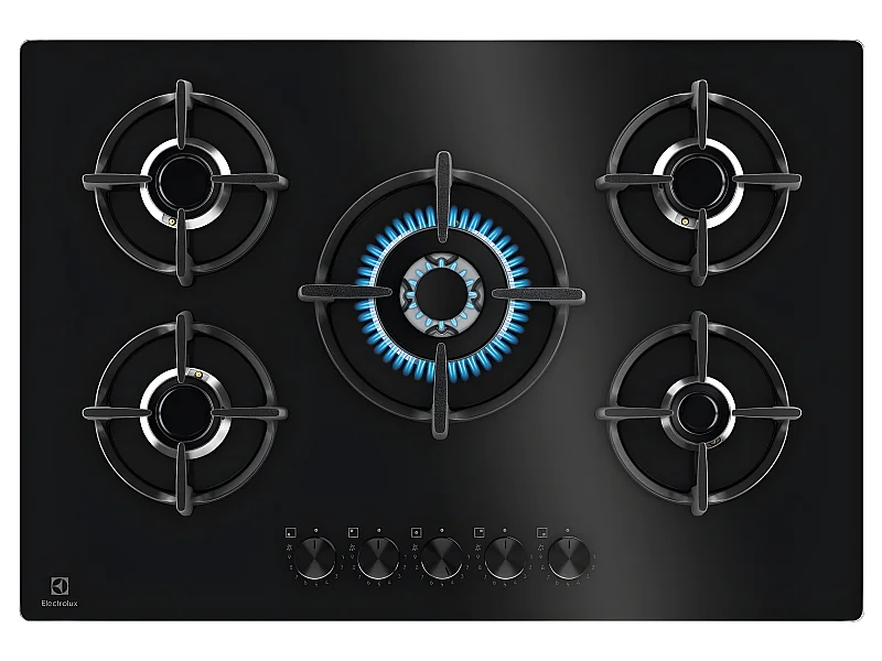 Electrolux Table de cuisson gaz 75cm 5 feux noir - EGG75372K