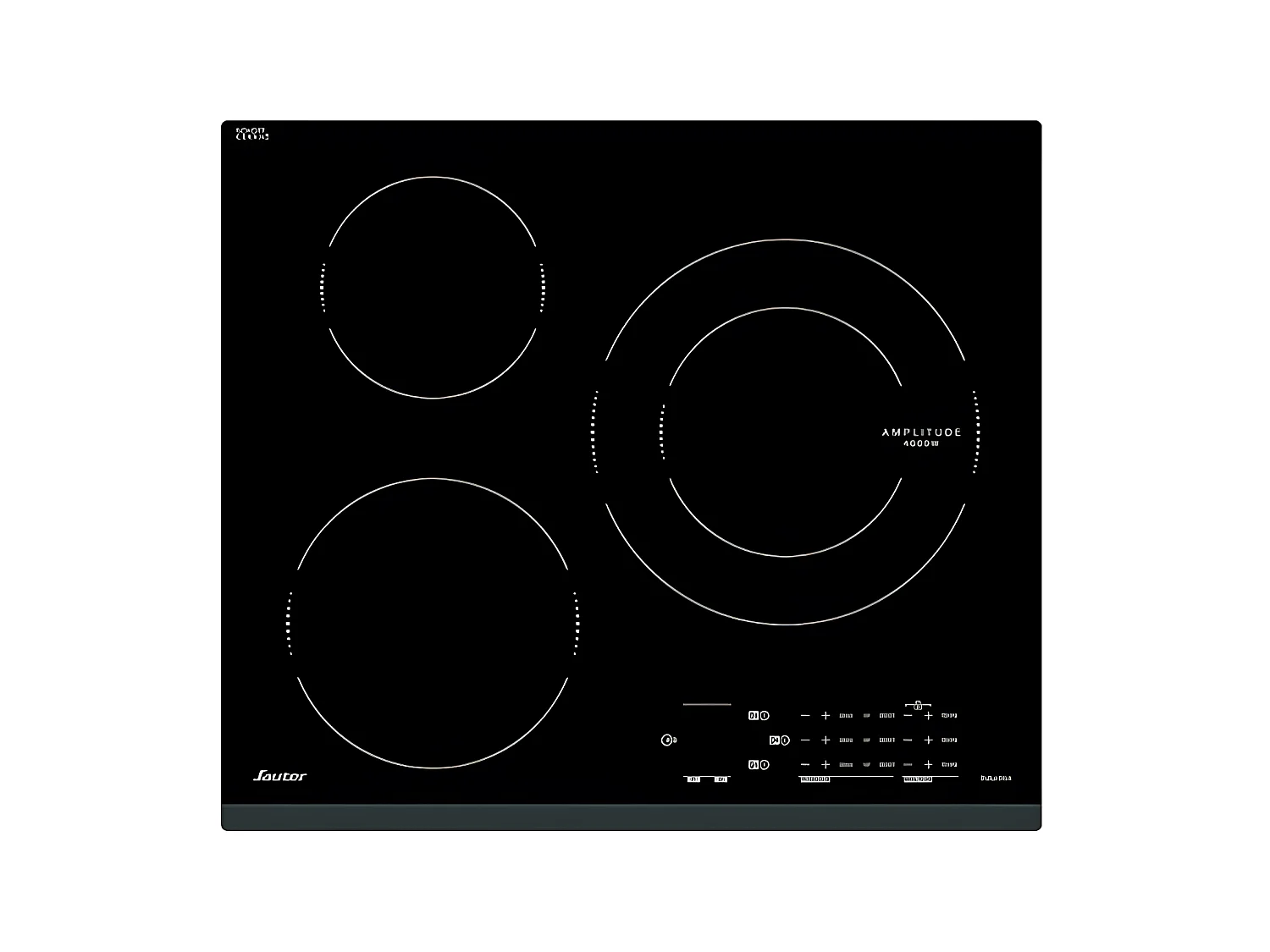 Sauter Table de cuisson à induction 60cm 3 feux 7200w noir - SPI5361B