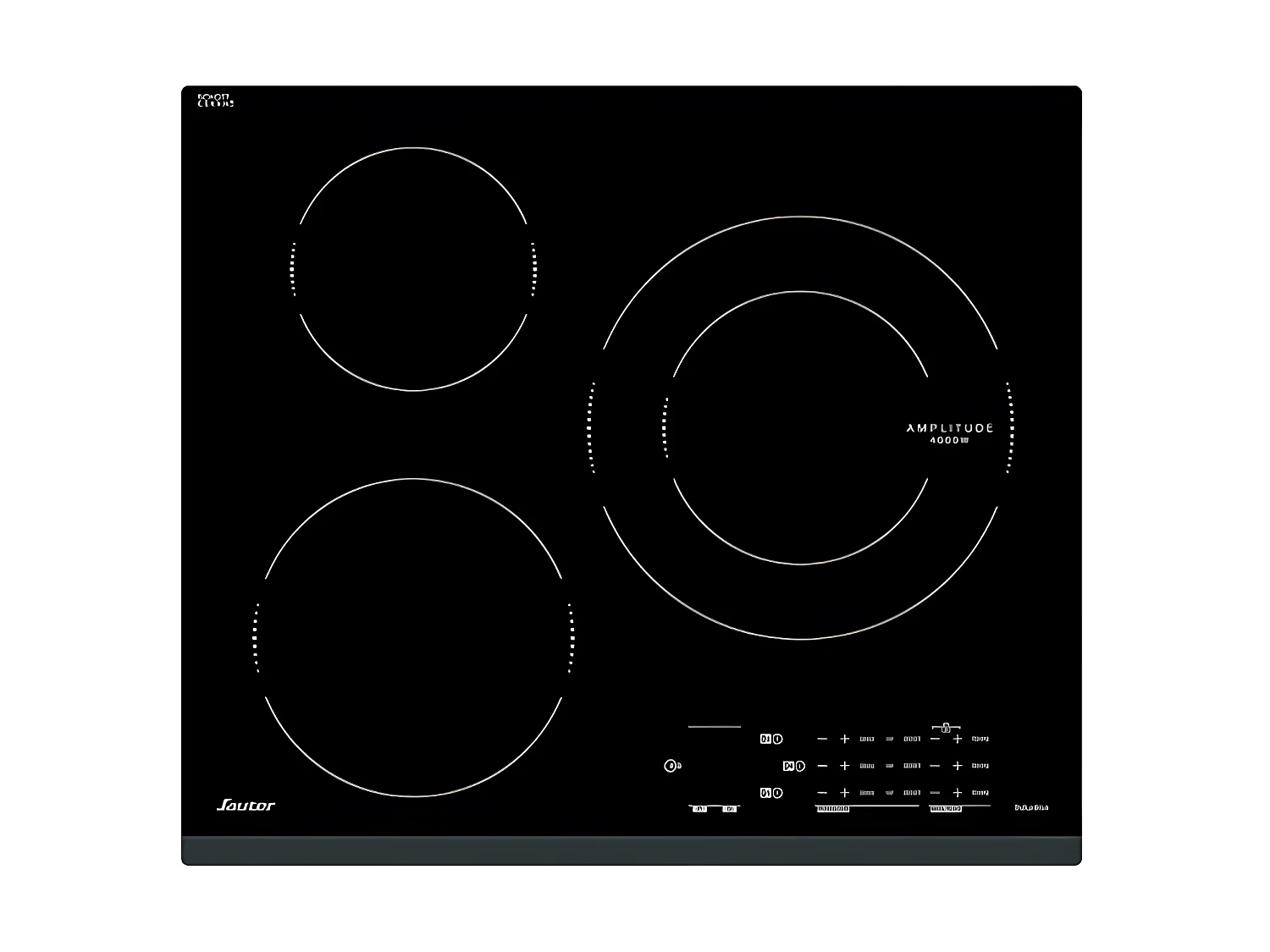 Sauter Table de cuisson à induction 60cm 3 feux 7200w noir - SPI5361B