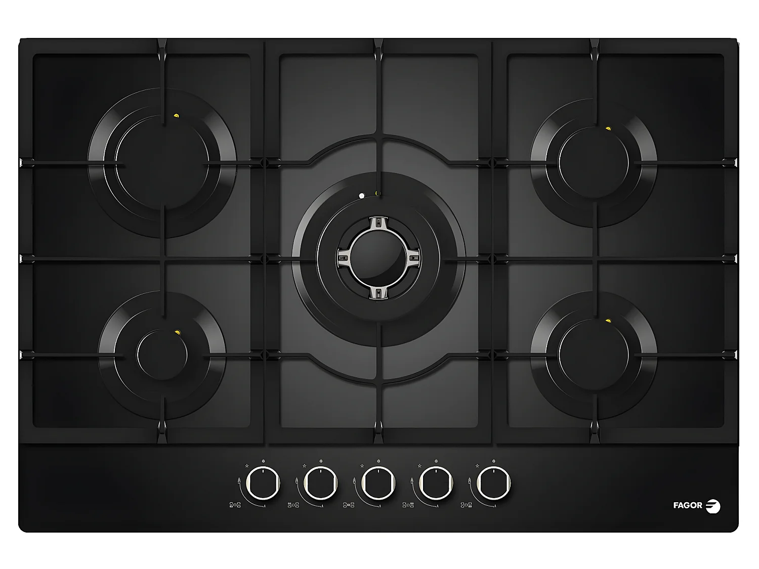 Fagor Table de cuisson gaz 75cm 5 feux noir - FAG6650N