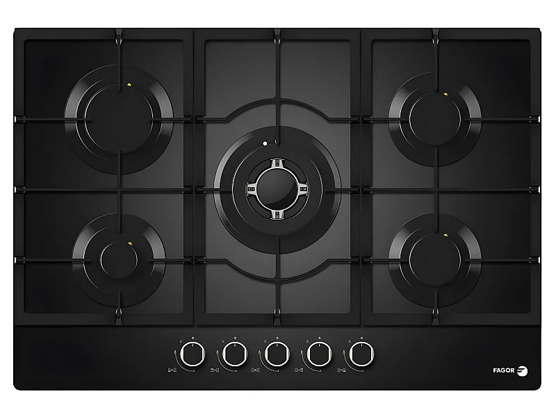 Fagor Table de cuisson gaz 75cm 5 feux noir - FAG6650N