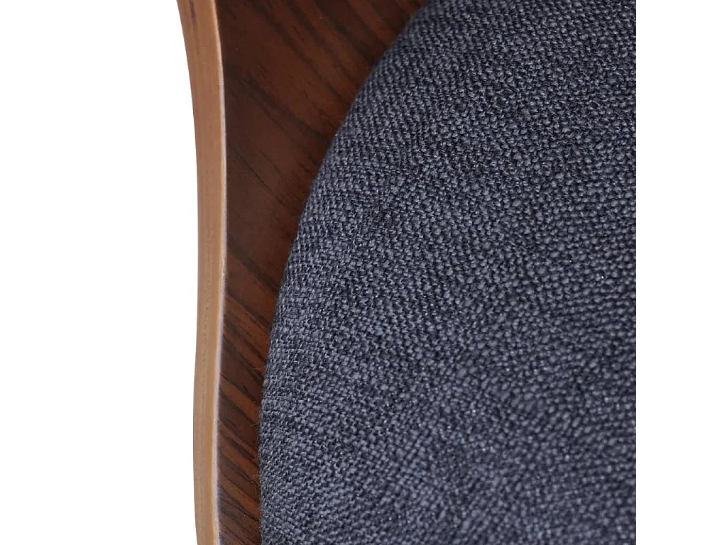 Eetkamerstoelen 4 st gebogen hout en stof donkergrijs