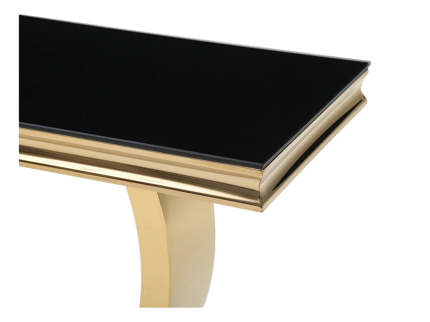 Console en verre trempé et acier inoxydable - Doré et Noir - ROWAN de Pascal Morabito