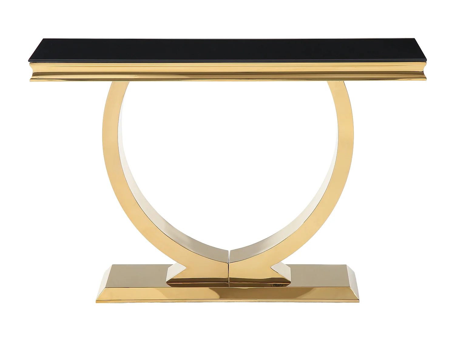 Console en verre trempé et acier inoxydable - Doré et Noir - ROWAN de Pascal Morabito