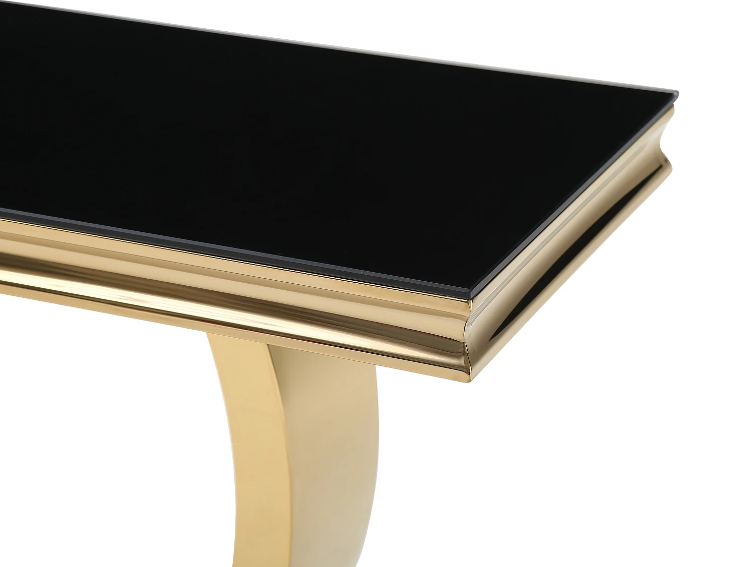 Console en verre trempé et acier inoxydable - Doré et Noir - ROWAN de Pascal Morabito