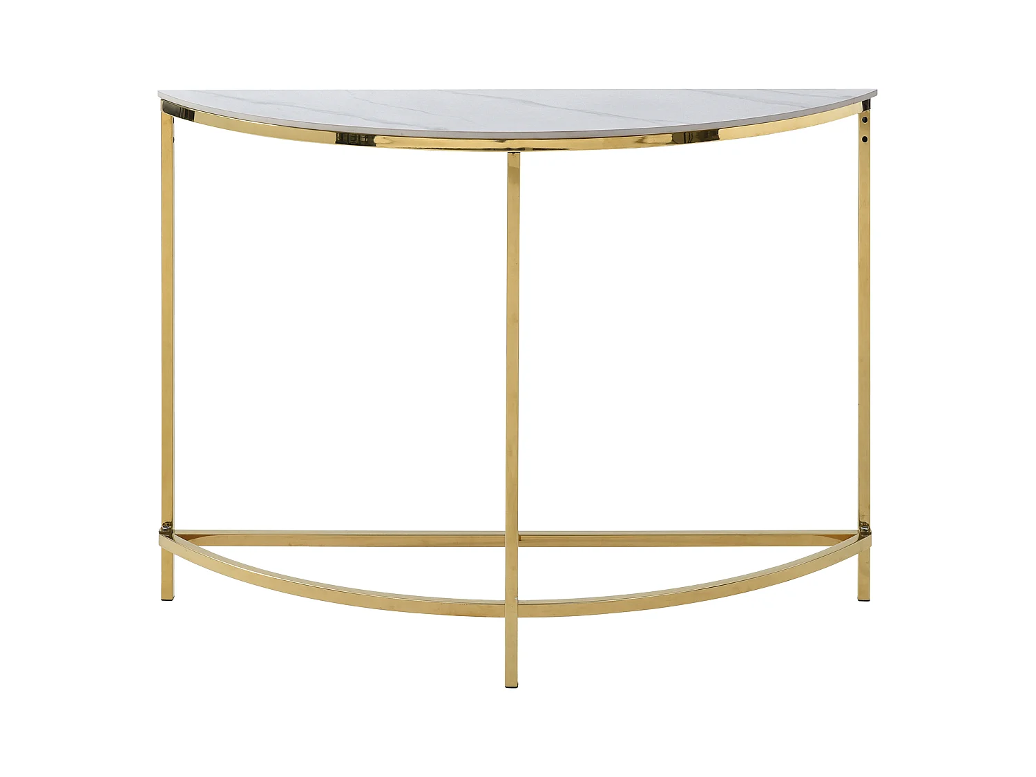 Consoletafel van keramiek en roestvrij staal - Wit marmereffect en goudkleurig - CYLIAN van Pascal Morabito