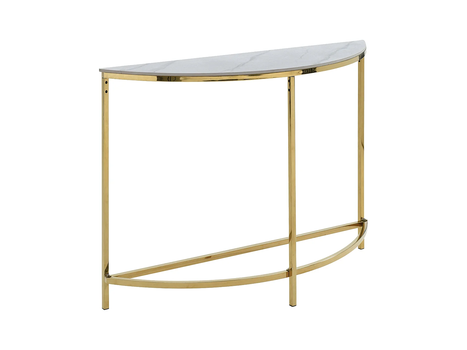 Consoletafel van keramiek en roestvrij staal - Wit marmereffect en goudkleurig - CYLIAN van Pascal Morabito