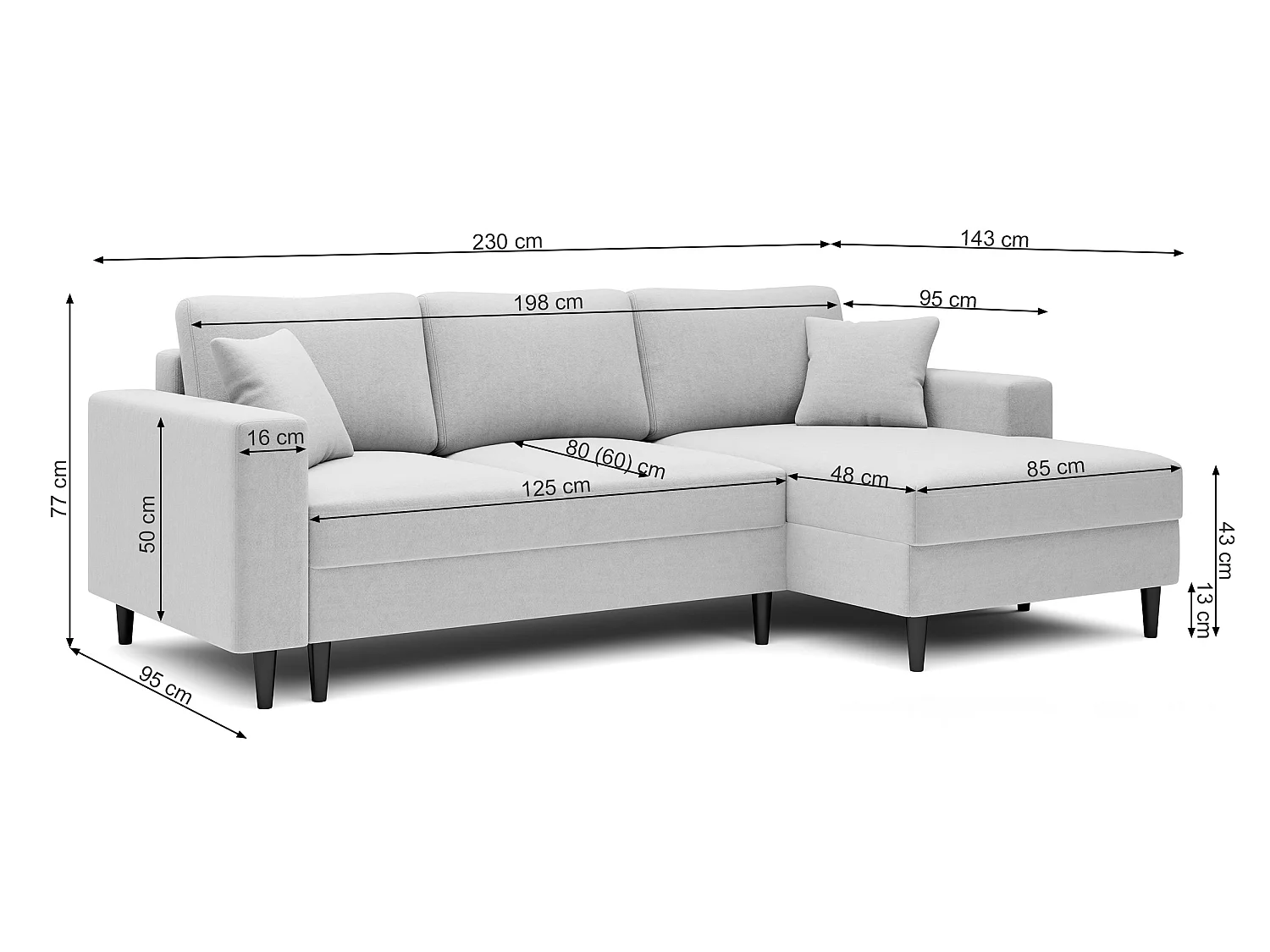 Canapé d'angle - 230 cm - en L avec un coffre de rangement - velours hydrophobe - crème - côté gauche - NALIKA