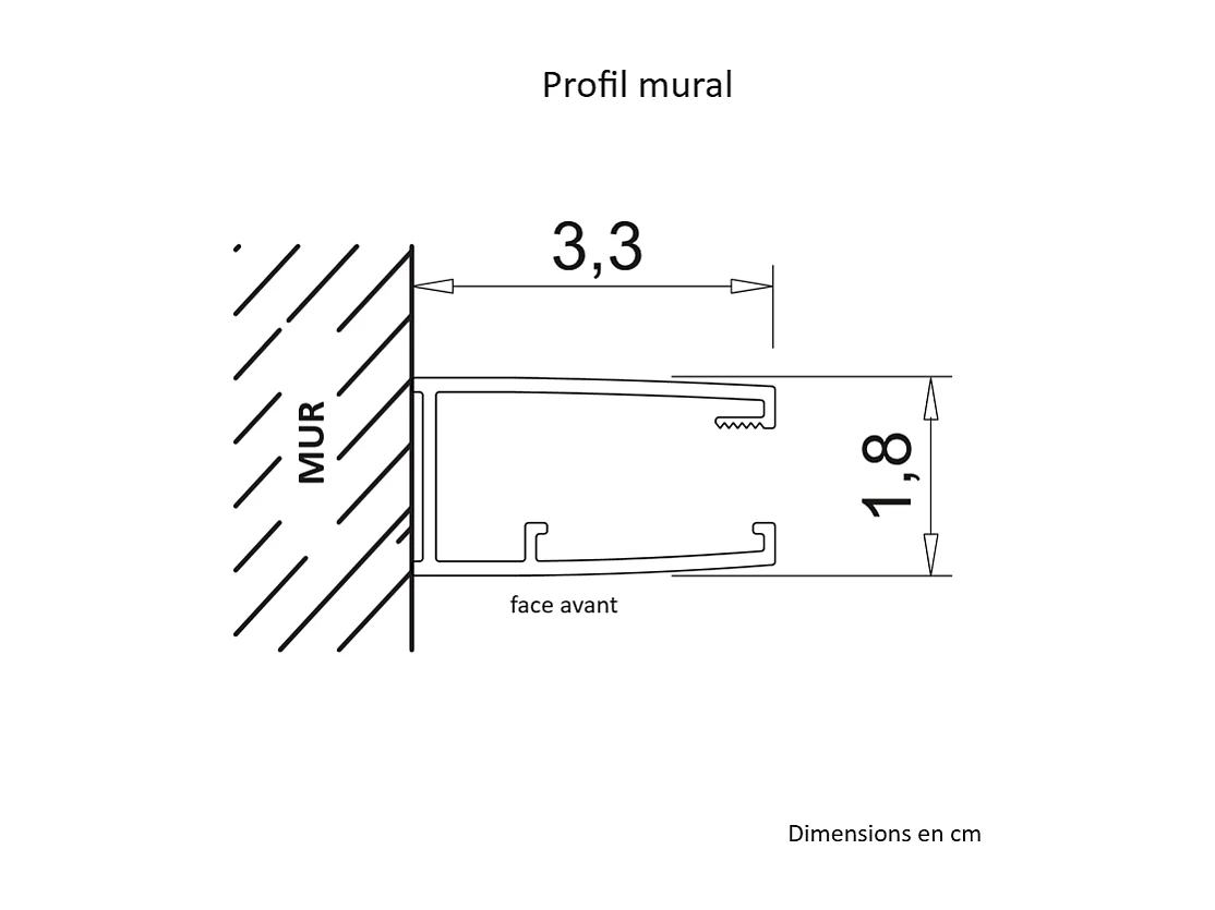 Paroi de douche fixe FRESH LEVANTE profil noir mat 70 cm Sans sérigraphie