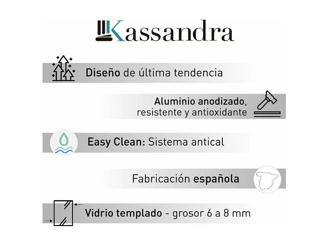 Panel fijo de ducha 80-81 cm FRESH LEVANTE Cristal transparente