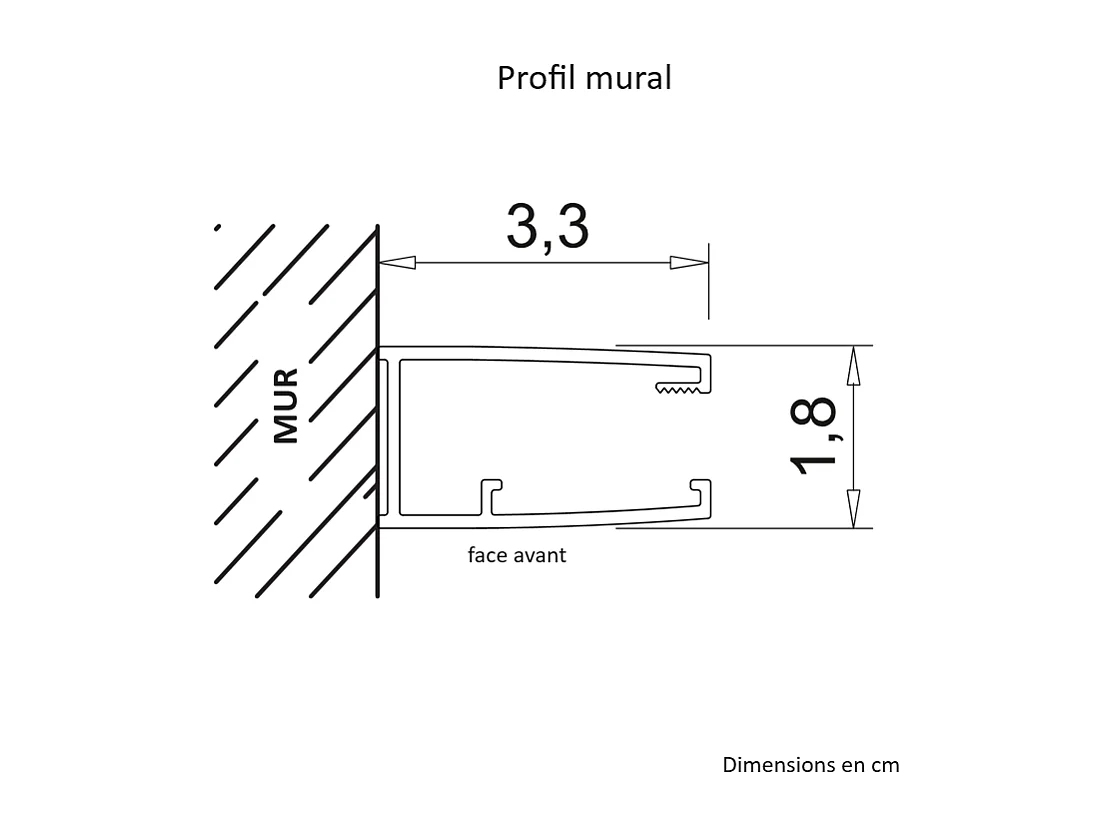 Paroi de douche fixe FRESH LEVANTE profil noir mat 110 cm Sans sérigraphie