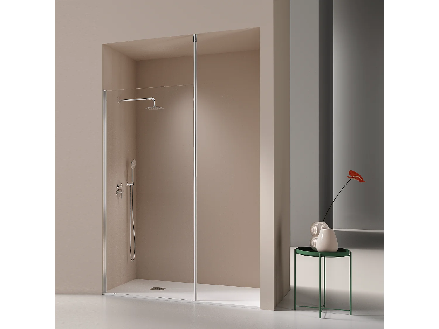 Paroi de douche fixe FRESH LEVANTE profil chromé 110 cm Sans sérigraphie