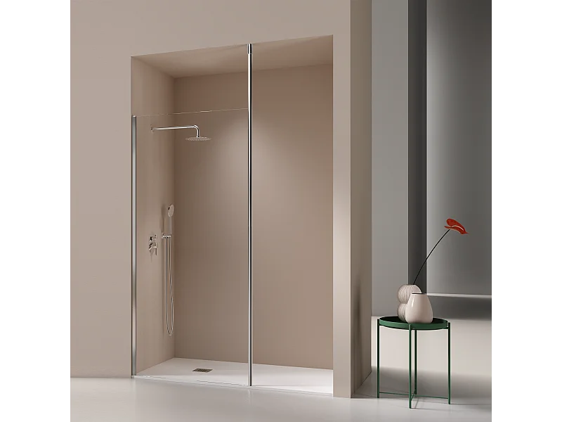 Panel fijo de ducha 110-111 cm FRESH LEVANTE Cristal transparente