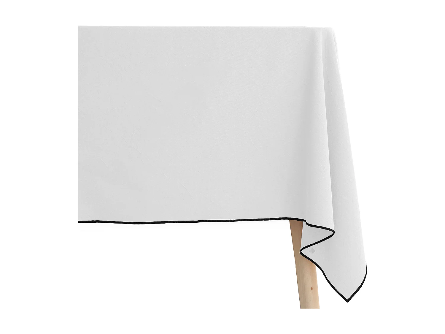 Nappe coton 160x250 cm HONO blanc Naturel finition point bourdon