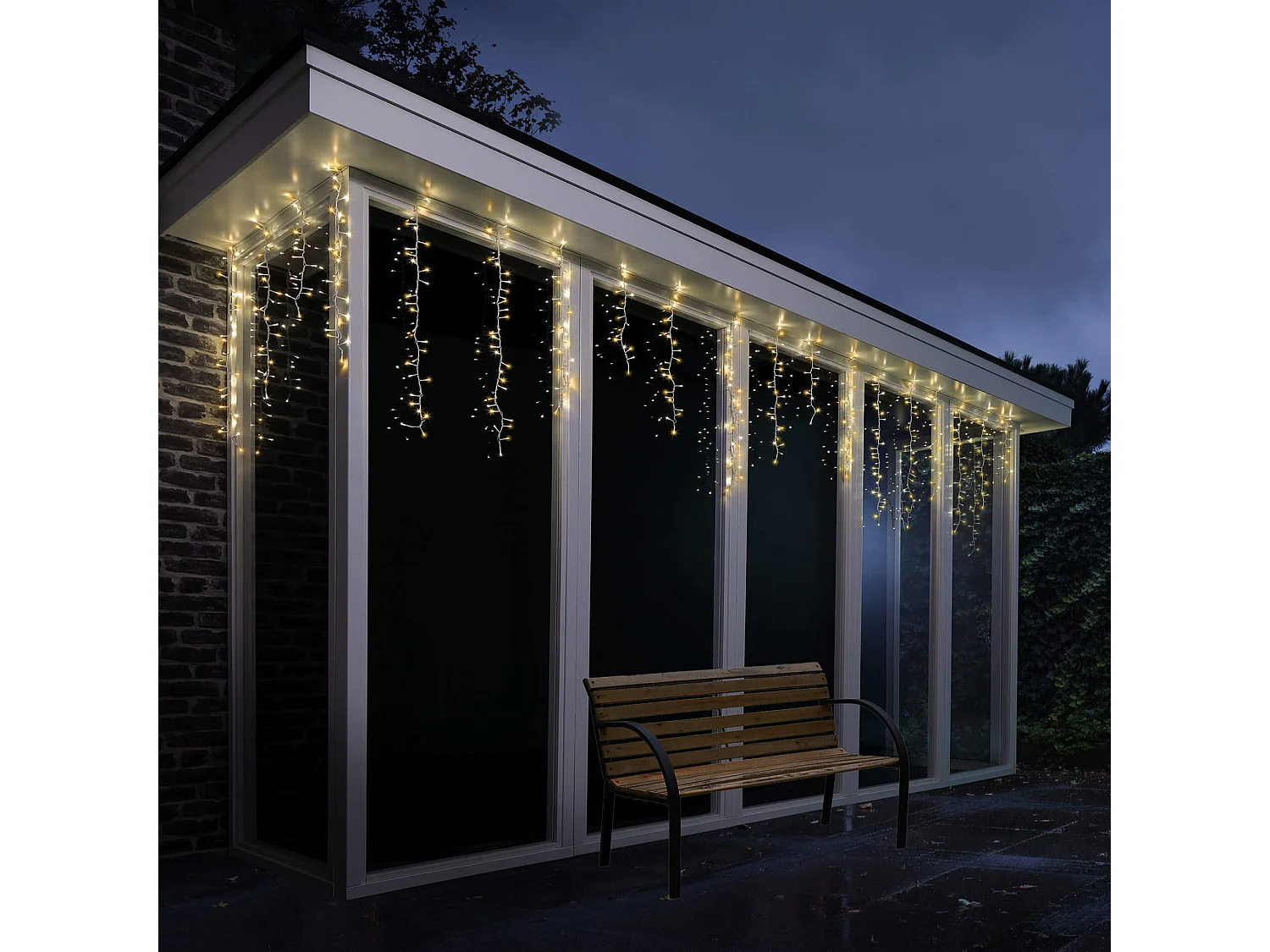 Cascade de Lumières 256 LED Rebecca Mobili Lunaria 60x375 Plastique Cuivre Blanc Chaud