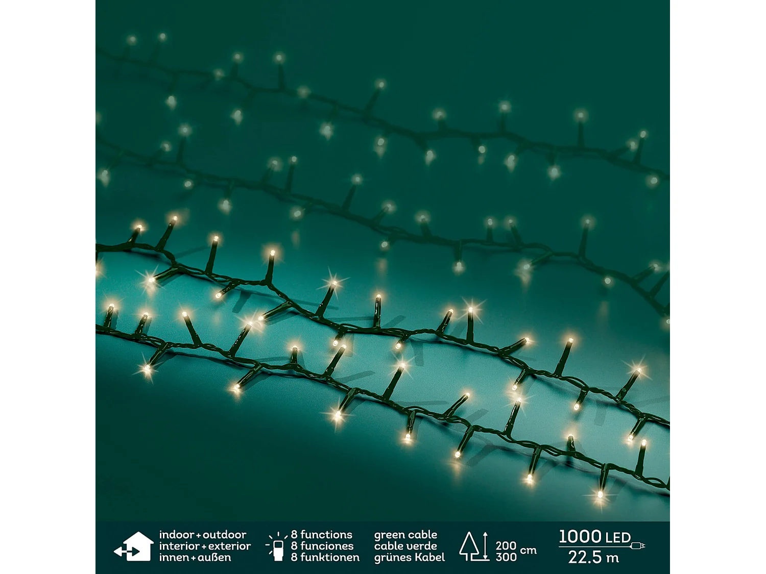 Lumières pour Arbre 1000 LED Rebecca Mobili Rizofora 2250x1 Plastique Cuivre Blanc Chaud