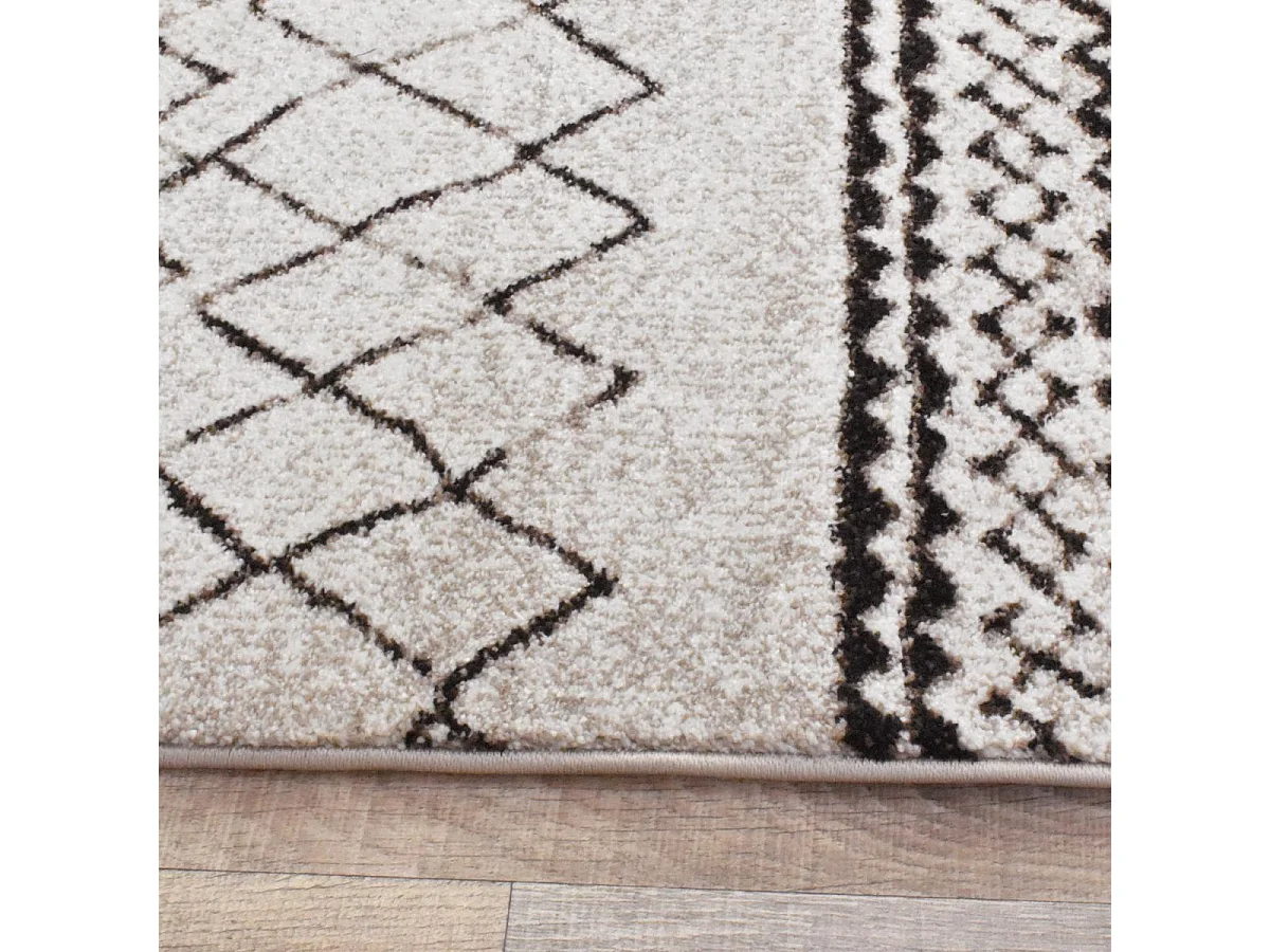 Tappeto berbero 60x110 tessuto con motivi tribali MABAL crema