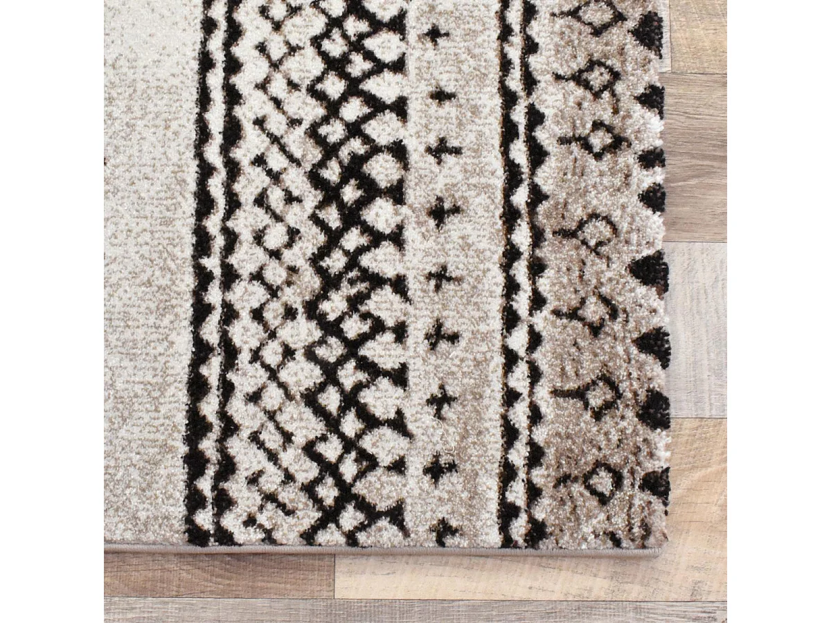 Tappeto berbero 80x150 tessuto con motivi tribali MABAL crema