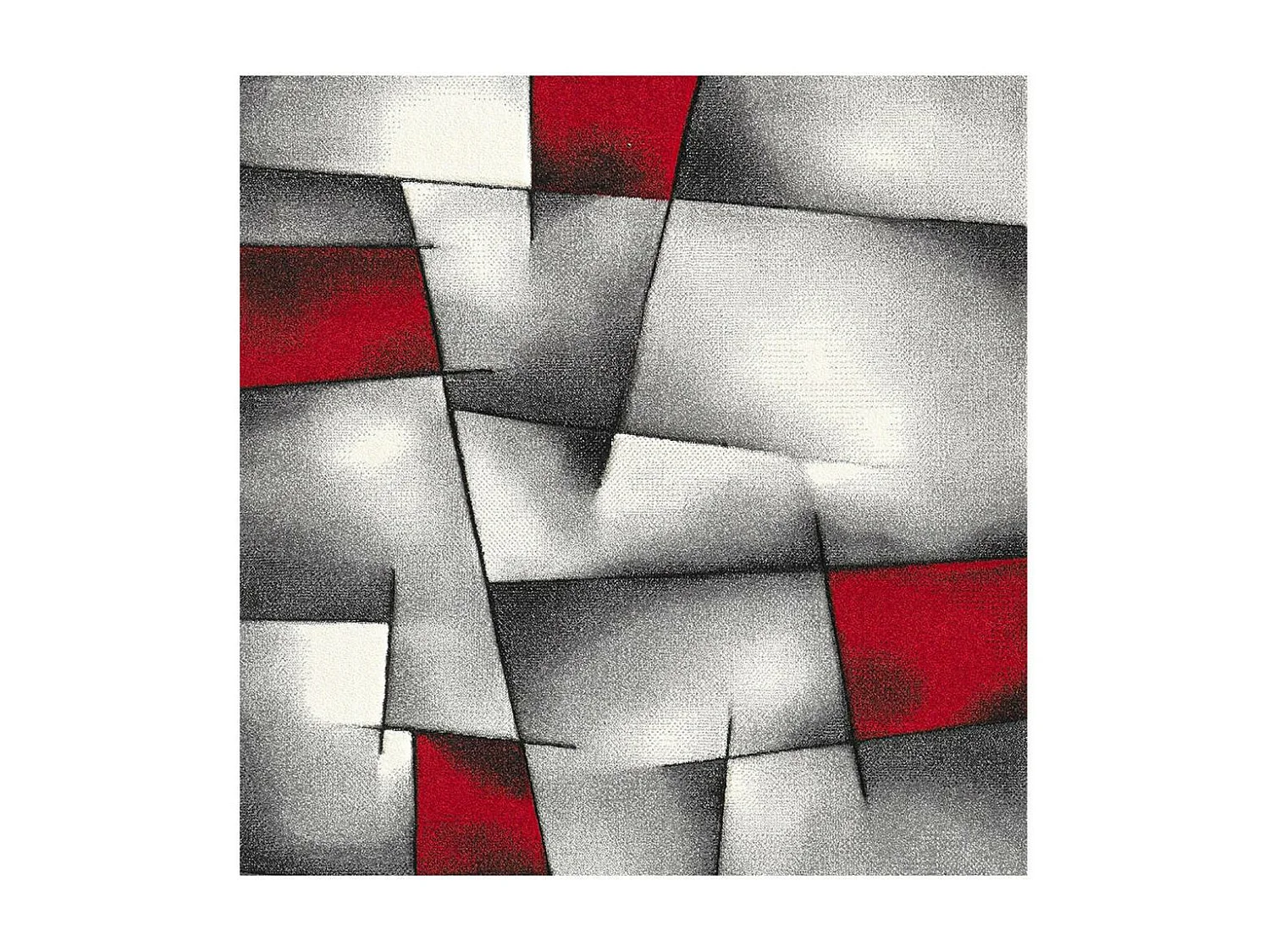 tapis bibliothèque 160x160 tissé rouge carré motif géométrique LYN8 ULTIMA