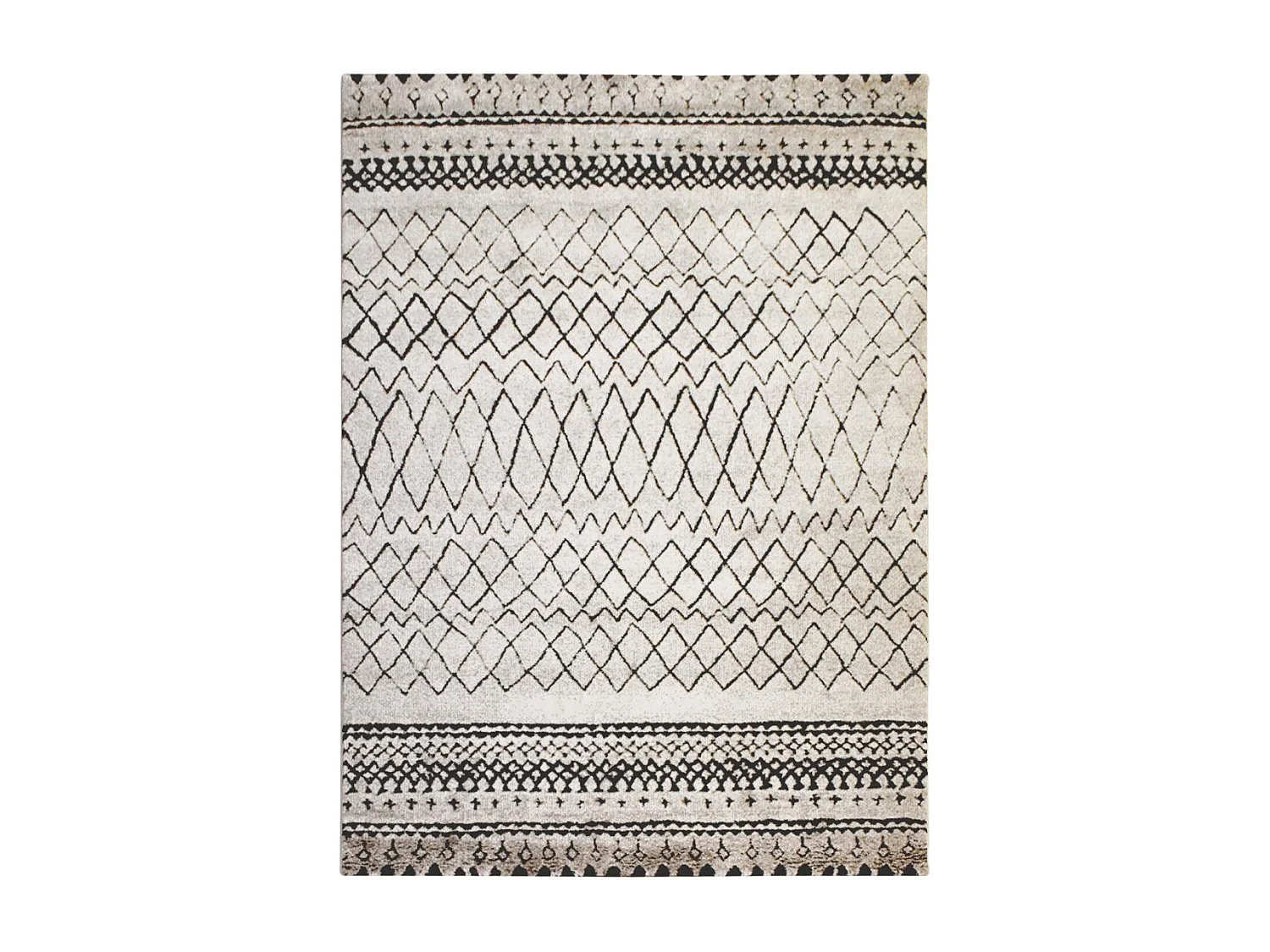 Tappeto berbero 40x60 tessuto con motivi tribali MABAL crema