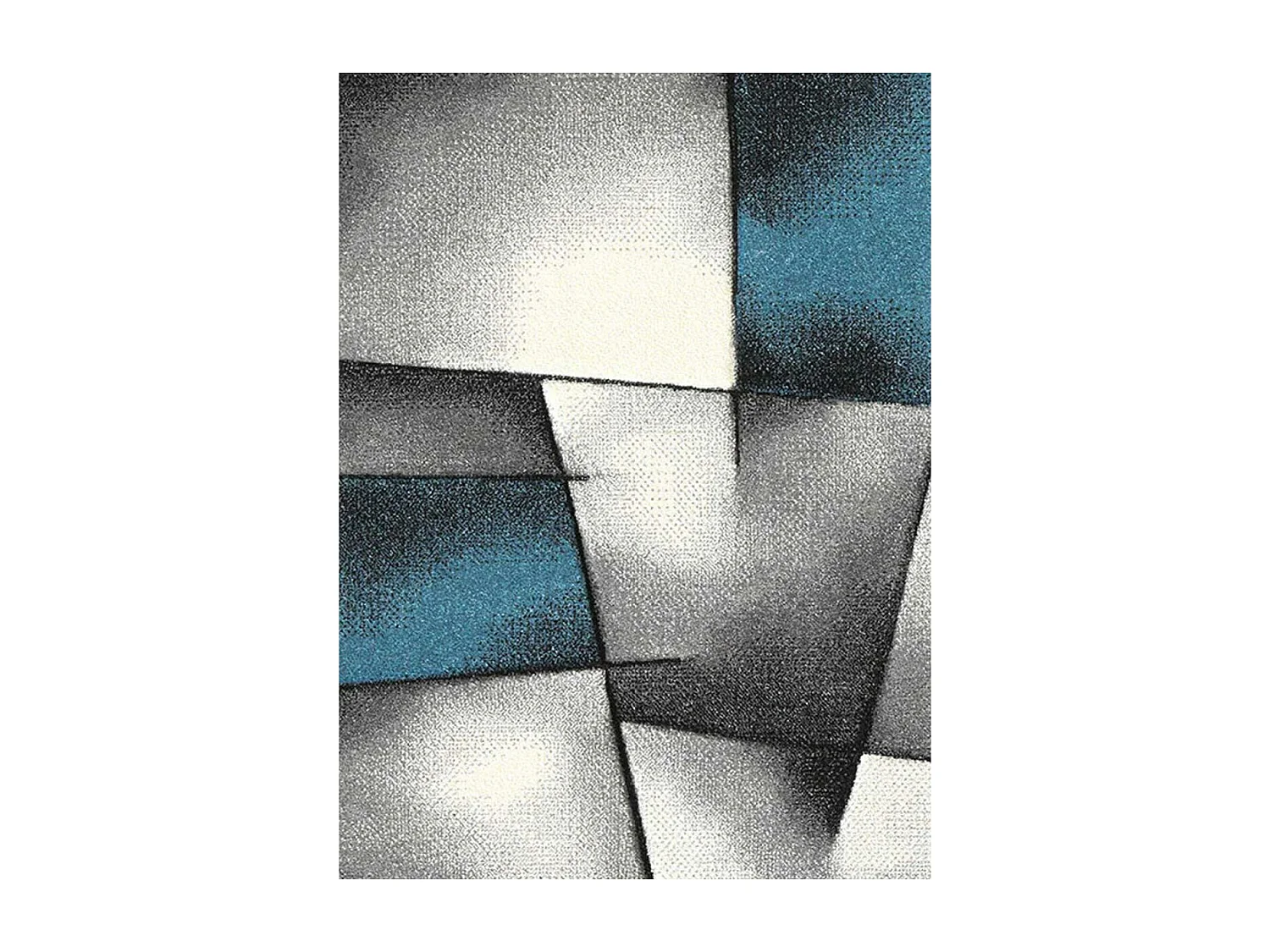 tapis chambre 80x150 tissé turquoise rectangle motif géométrique LYN8 ULTIMA