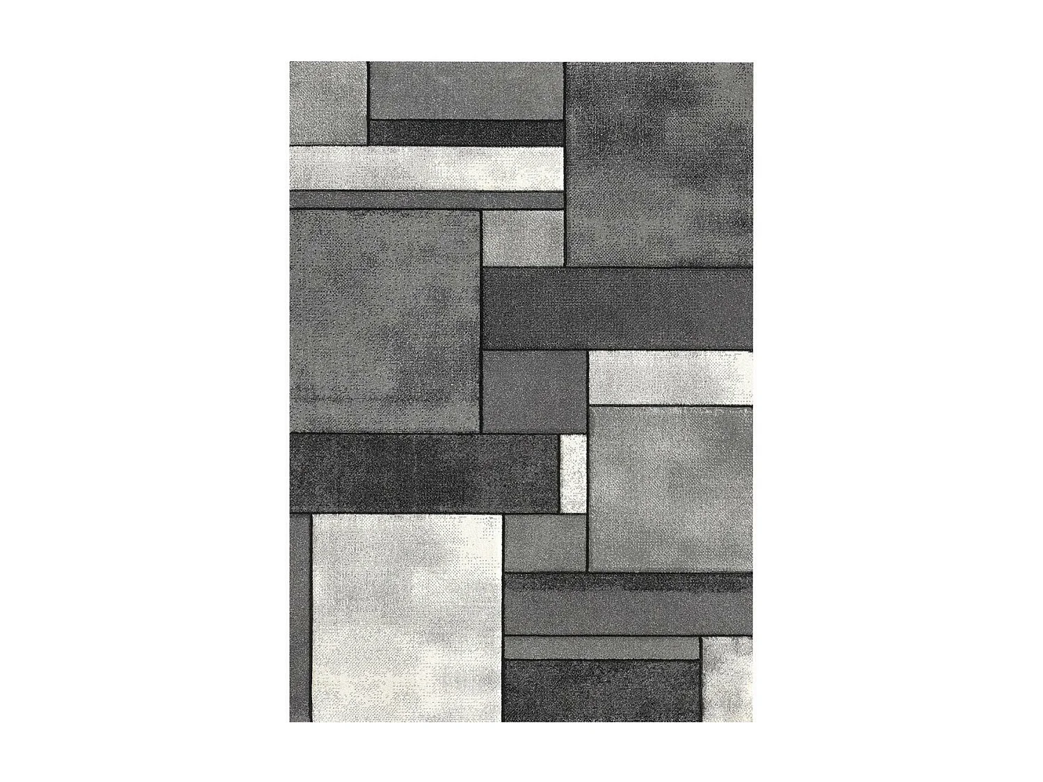 tapis bibliothèque 120x170 tissé gris rectangle motif géométrique LYN8 GEOME