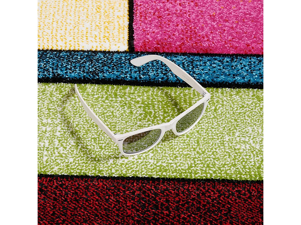 tapis open space 200x290 tissé multicolore rectangle motif géométrique LYN8 GEOME