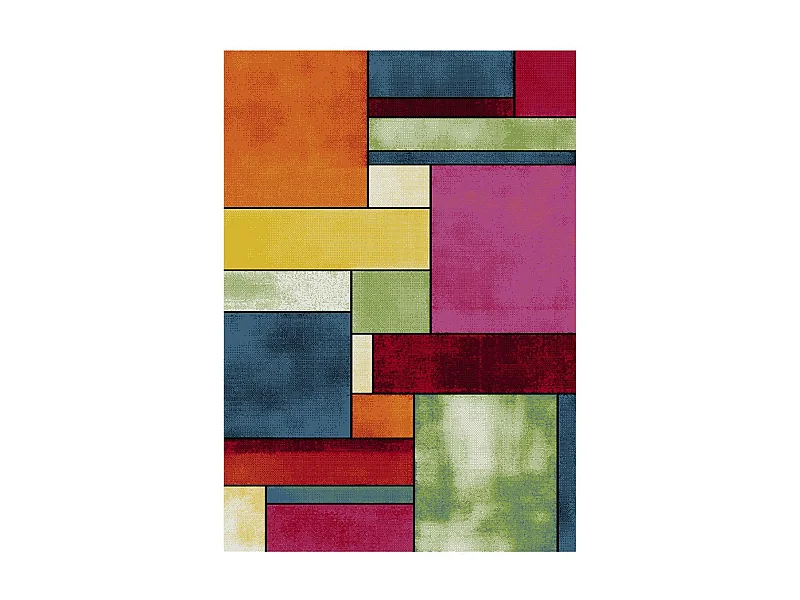 tapis open space 200x290 tissé multicolore rectangle motif géométrique LYN8 GEOME