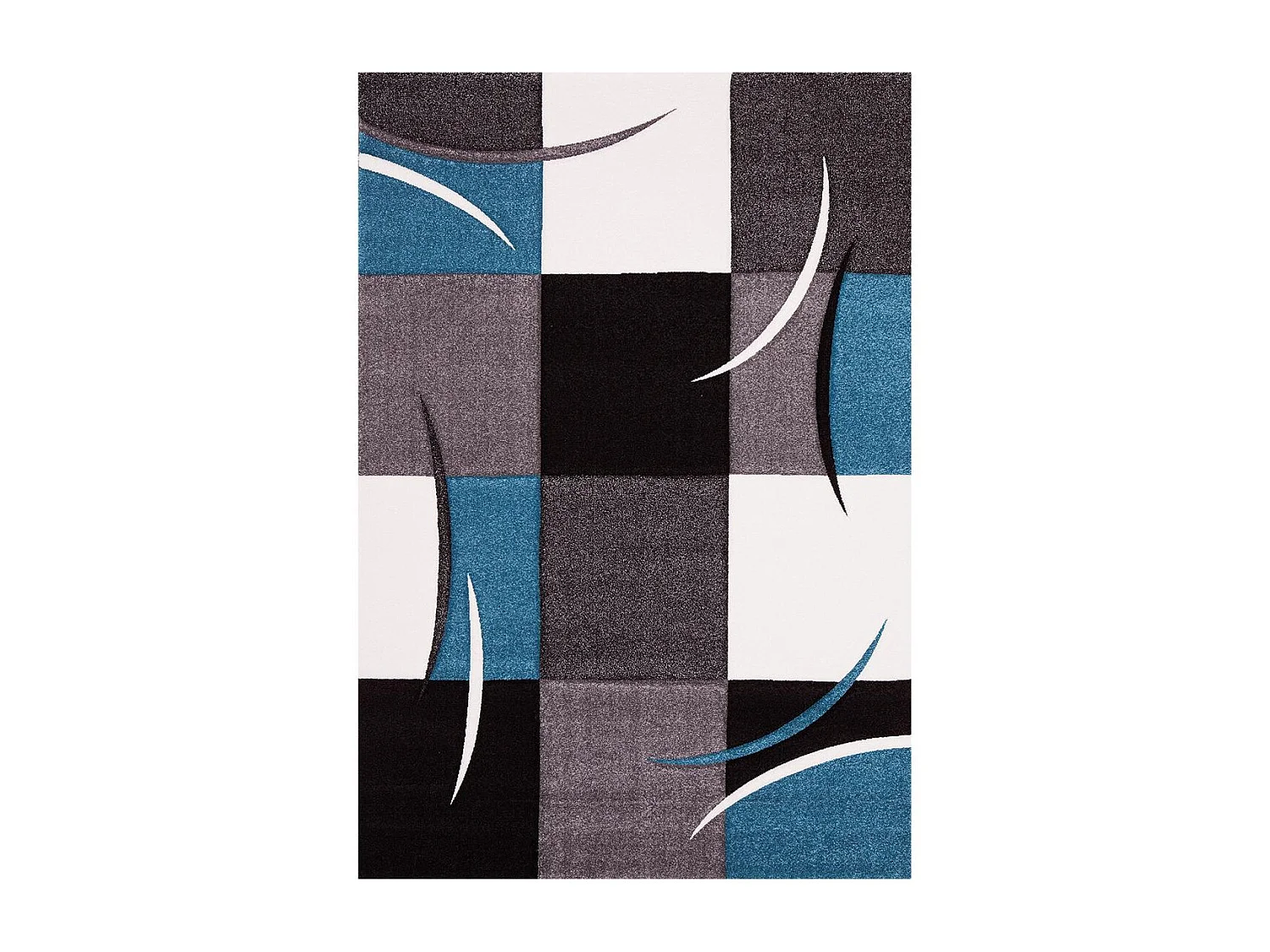 tappeto libreria 160x160 tessuto motivo scacchiera quadrato blu COMMA