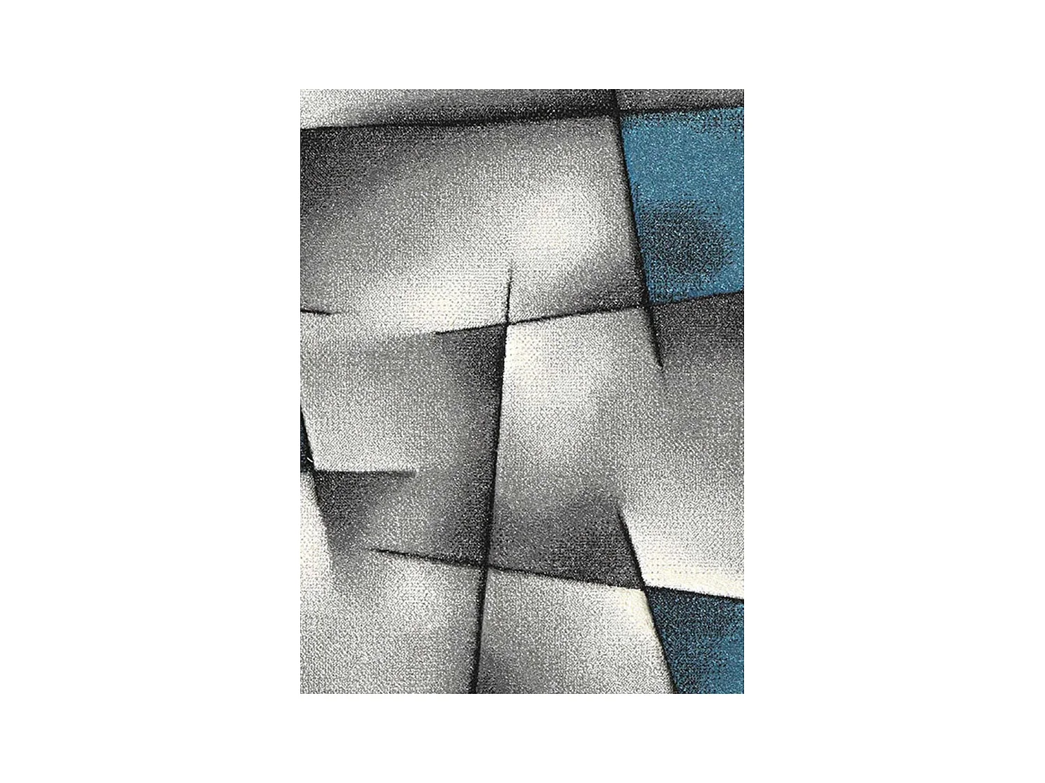 tapis salle de réception 200x290 tissé turquoise rectangle motif géométrique