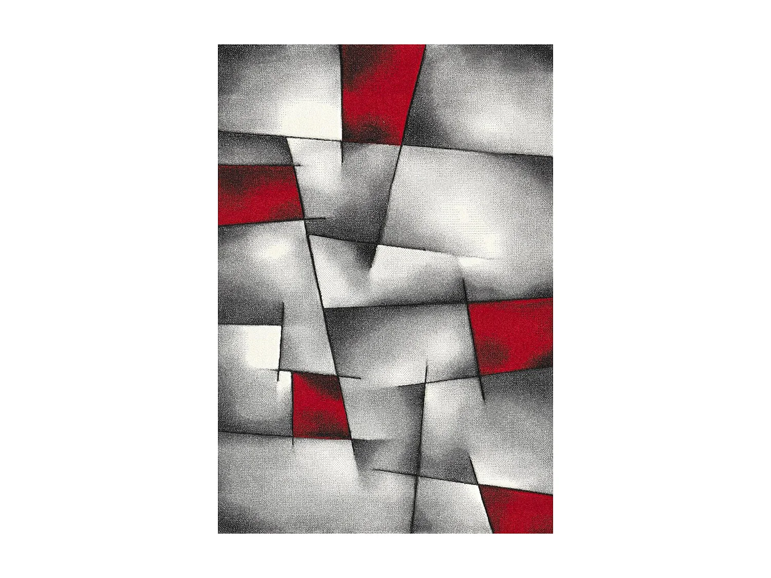 tapis entrée 40x60 tissé rouge rectangle motif géométrique LYN8 ULTIMA