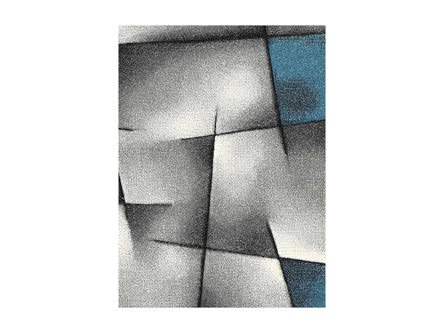 tapis salle à manger 120x170 tissé turquoise rectangle motif géométrique LYN8 ULTIMA