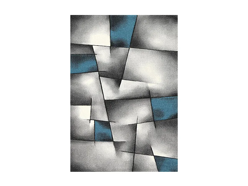 tappeto per sala da pranzo 120x170 tessuto rettangolare turchese disegno geometrico ULTIMA