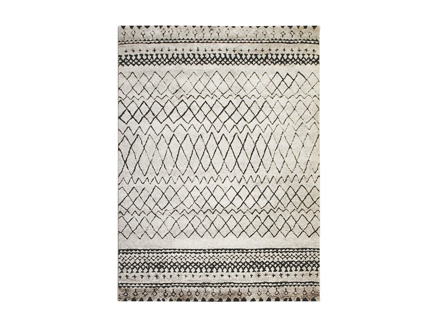 Tapis berbère 160x230 tissé motifs tribaux LYN8  MABAL crème