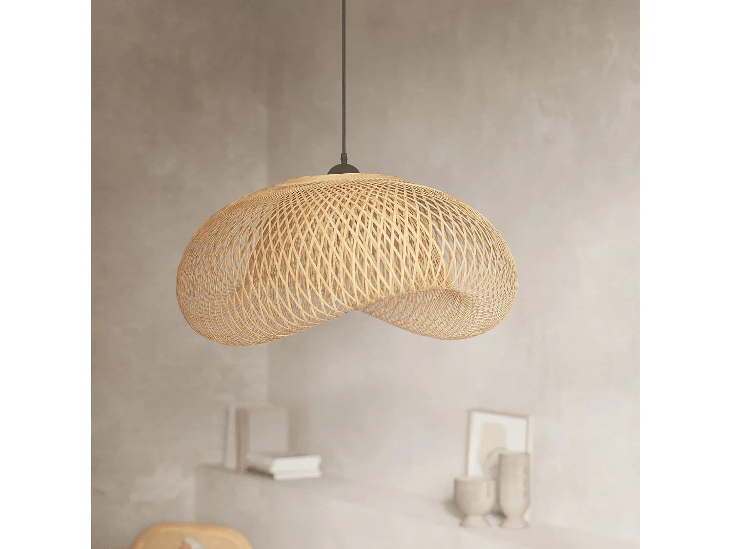 Suspension en bambou naturel D88 cm - Anya