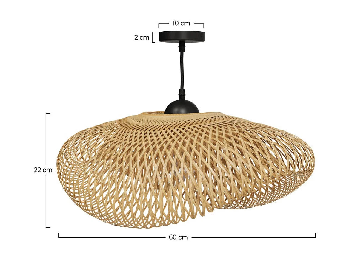 Lámpara colgante de bambú natural D60 cm - Anya